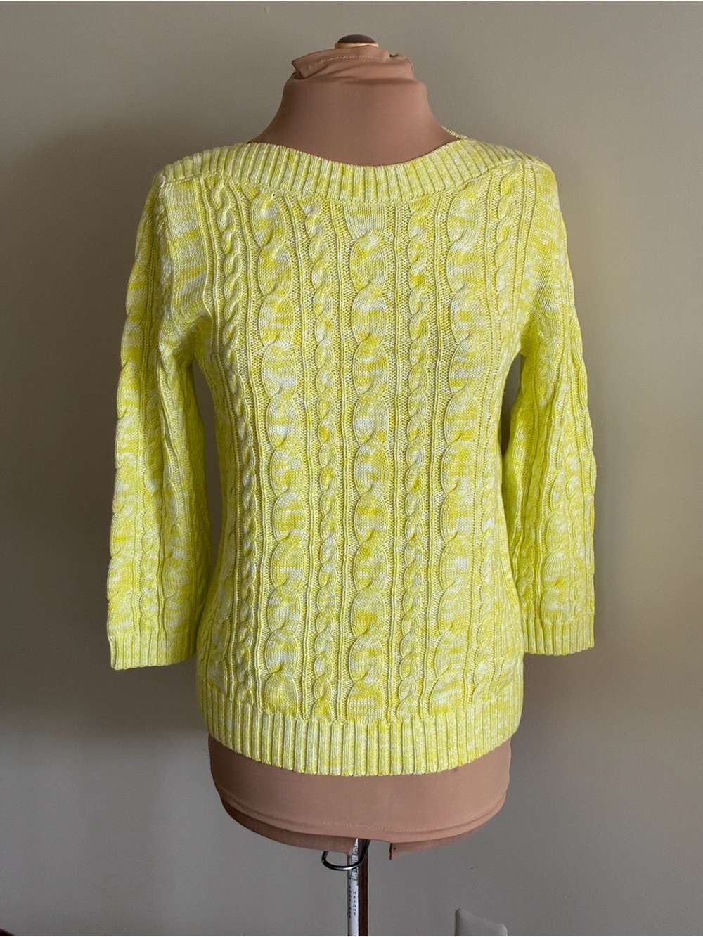 Lands' End Sweater Medium lavender 3/4 sleeve pullover